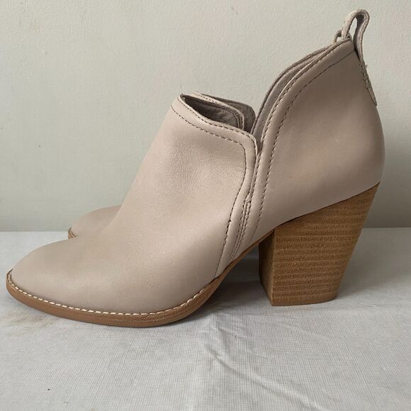 Jeffrey‎ Campbell Rosalee Block Heel Ankle Booties Ivory Leather Womens 10 - Picture 4 of 11